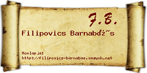 Filipovics Barnabás névjegykártya